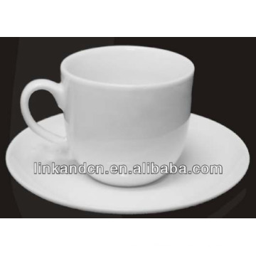 Haonai A010339 la taza de té de cerámica blanca a granel y el platillo fija diario / el hogar / el uso del hotel